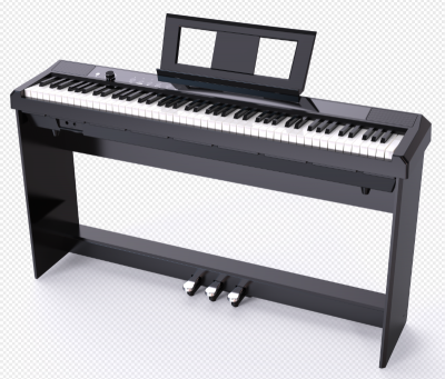 black electronic digital piano